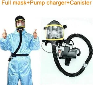Vollgesichts-Gasmaske Elektrisches Atemschutzgerät Schutzmaske mit Konstantem - Bild 1 von 9