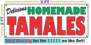 HOMEMADE TAMALES BANNER Sign NEW Larger Size Best Quality for the $$$ - Picture 1 of 1