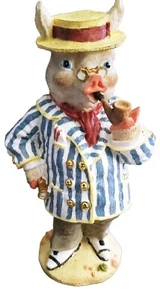 Vintage 1993 Victor Bacon Pig Figurine 6" Inches Great Condition Very Nice - Picture 1 of 6