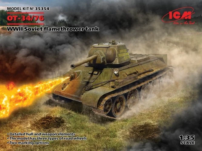 ICM 35354 1/35 OT-34/76, WWII Soviet flamethrower tank - Immagine 1 di 1