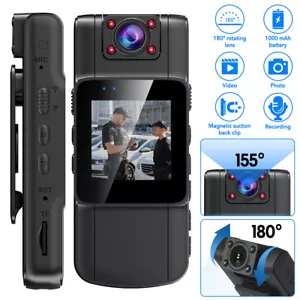 1080P Police Body Camera HD 180° Video DVR Camcorder IR Night Vision Mini Cam - Picture 1 of 14