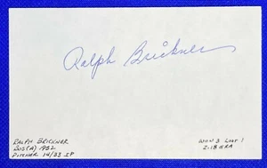 Ralph Brickner 1952 Boston Red Sox Signed Autographed 3x5 Index Card (d.1994) - Picture 1 of 4