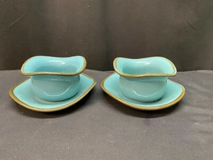 Set of 2 ~ Southern Living at Home "TUSCAN" Turquoise Tidbit Bowl & Saucer - Picture 1 of 8