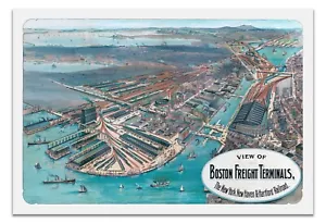 Boston Freight Terminals Poster - New York, New Haven & Hartford Railroad Map - Picture 1 of 3