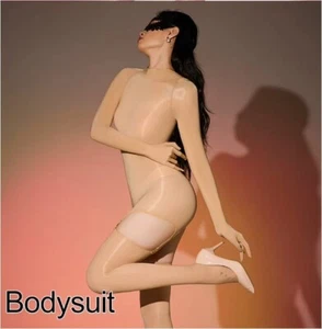 Strumpfhose Bodysuit mit Straps Coffee 55-85KG seidig glänzend ARM/Handschuh - Bild 1 von 7