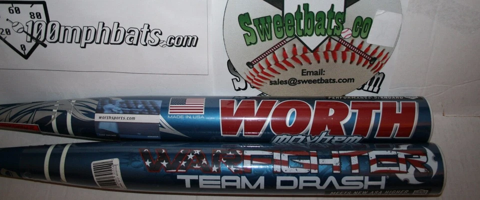 Worth Mayhem Team Drash Warfighter Softball Bat 34 28 NIW ASA SBMWFA Slowpitch