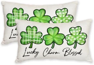 St. Patricks Day Kissenbezüge 12 x 20 Zoll 2er Set, (KOSTENLOSER VERSAND) (NEU) - Bild 1 von 5