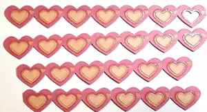 Pink Hearts Punch Out Heart Love Romance Valentine 4 pc 6" x 3/4" Cardstock - Picture 1 of 2