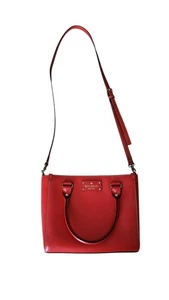 Vintage Kate Spade Apple Red Leather Tote Bag Elena Wellesley - Bild 1 von 10
