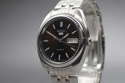 【Casi COMO NUEVO】 SEIKO 5 7S26-0430 esfera marrón fecha plateada reloj automático para hombres JAPÓN Foto 1 de 4
