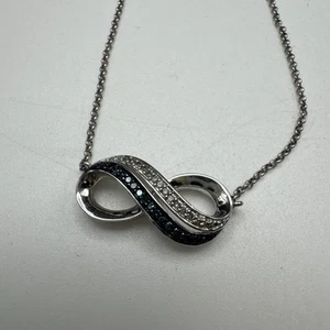 Bellissima Collana Argento Love Infinity Diamanti 18" (3,6g) - Foto 1 di 7