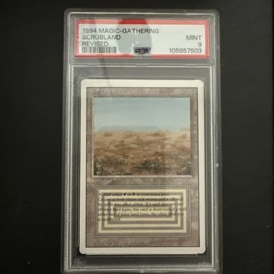 1994 Magic The Gathering Revised Scrubland Dual Land PSA Graded MINT 9 - Image 1 of 2