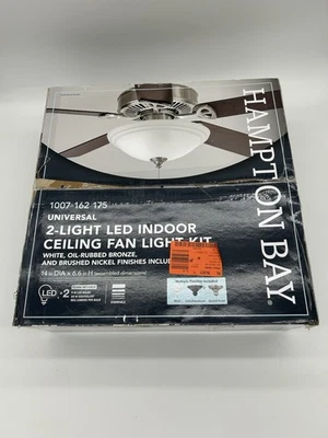 Hampton Bay 2 luces blanco vidrio cuenco ventilador de techo kit de luz LED 1007 162 175 Foto 1 de 4