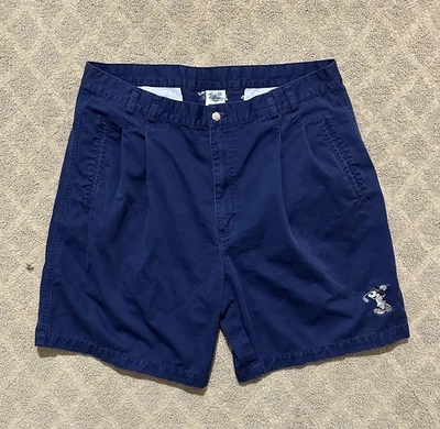 Винтажные синие шорты для гольфа Disney с вышивкой Mickey - Изображение 1 из 4