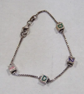 Vtg 925 Sterling Silver Baby Bracelet Italy Infant Child's Bangle Jewelry Gift - Picture 1 of 3
