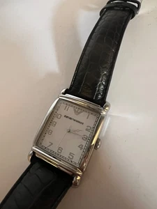 Vintage Classic Mens Emporio ARMANI AR0231 Wrist Watch Black Leather Strap - Picture 1 of 15