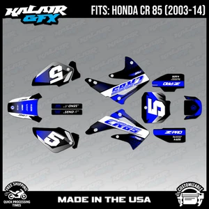 Graphics Kit for Honda CR 85 2003-2014 CR85 Turbo Series - Blue - Picture 1 of 4