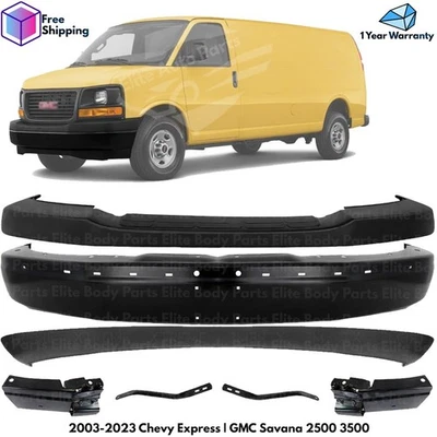 Front Bumper Paintable Kit For 2003-2023 Chevy Express | GMC Savana 2500 3500 Foto 1 de 4