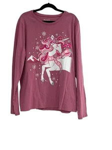 The Children's Place Purple Unicorn Long Sleeve Tee in Girls size 16 - Picture 1 of 7