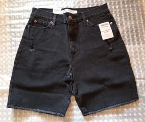 Levi Strauss Signature Gold Size 5 Boys Ultra-High Rise Shorts Black Distressed - Picture 1 of 11