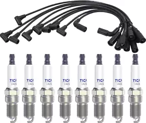 Spark Plugs and Wires Compatible with Chevy 5.7L 4.3L 5.0L, 41 993 19256067 Irid - Picture 1 of 12