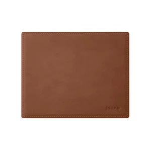 Tapis de Souris Cuir Marron Orange - Coins Carrés Coutures Artisanales - Photo 1/6