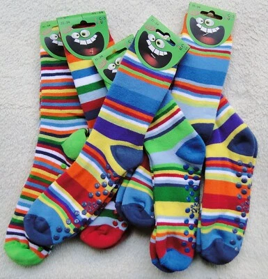 SOCKS 4 FUN 3 Paar, 2 Paar ABS Socken,Stoppersocken für Kids, Ringel Gr. 23/26 - 39/42