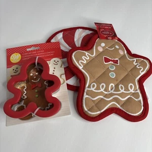 Wilton Lebkuchenmann Topflappen Ausstecher Küche Weihnachten Urlaub Neu - Bild 1 von 8