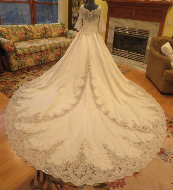 P305 Movie Costume Cinderella 2015 ivory gown wedding bridal 100cm long  train from angel-secret