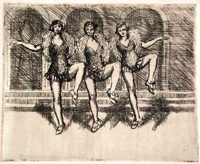 Pequeño grabado/impresión Edgar Degas 3 bailarines marcados segundo estado Foto 1 de 4