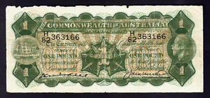 Australia R-25. (1927) 1 Pound - Kell/Heathershaw.. George V Portrait.. VG - Picture 1 of 2