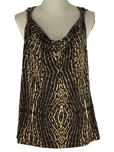 Kenneth Cole NY - Women Blouse - Size: Large- Leopard- Sleeveless- Cowl Neck Top - Picture 1 of 8
