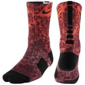 Nike Elite Digital Ink KOBE Socks LARGE ( Mens sz8-12 ) SX5016-900 Coral, Purple