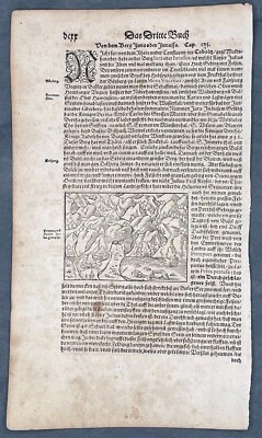 1598 Munster Antique Print View Jura Mountains & Battle Basel Switzerland 1426 - Image 1 of 3