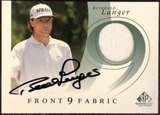 2002 Upper Deck SP Game Used Front 9 Fabric #F9S-BL Bernhard Langer - Auto PSA