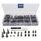180 Sets Cone Spikes Tools Tree Studs Punk Screwback Smooth Shoes Accessories