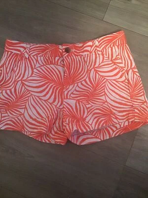 Pantalones Cortos Khakis by GAP Sunkissed Talla 0 Naranja Blanco Estampado Chino 3" Entrepierna Foto 1 de 4