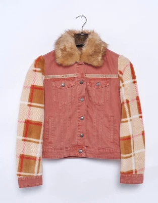 Desigual Women's Denim Jacket Size 38 / M RRP: 169.95 Eur Faux Fur Trim 22WWEN03 - Image 1 of 4