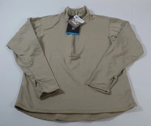 Military GEN III Tan Cold Weather Mid Weight Grid Fleece 1/2 Zip Polartec Size M - Picture 1 of 7