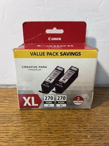 Canon PGI-270XL Premium Schwarz Tintenpatrone Vorteilspack 2 Tintentanks Neu Versiegelt - Bild 1 von 8