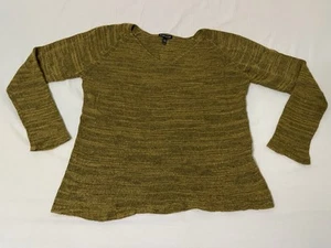 Eileen Fisher Baby Alpaca Wool Sweater Green Semi Sheer Knit Hi Lo Hem Size XL - Picture 1 of 4