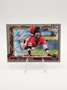 2025 Topps Holiday Elly de la Cruz Silver Glitter #H97 Cincinnati Reds - Bild 1 von 2
