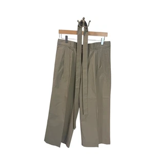 J. Crew Belted Wide Leg Cropped Pants Tan Women's Size 12 Academia Preppy - Picture 1 of 6