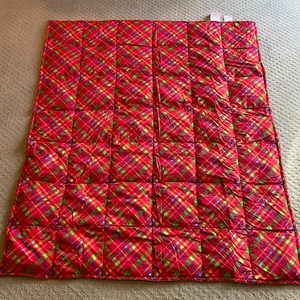 Duck Down Throw Red Green Holiday Plaid Blanket Reversible 49x57 by Target Store - Picture 1 of 5