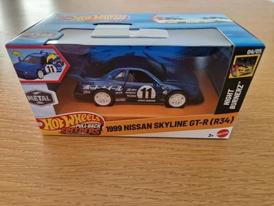 Velocidades de tracción Hot Wheels Night Burnerz. Nissan Skyline R34 GT-R 1999. Nuevo en caja Foto 1 de 4