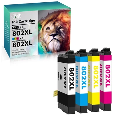 4PK 802XL Ink Cartridges for Epson Workforce Pro WF-4740 WF-4730 WF-4720 WF-4734 - Image 1 of 4