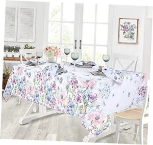 Easter Garden Breeze Square Fabric Tablecloth, 52 x 52 Inch, Easy Care and - Picture 1 of 8