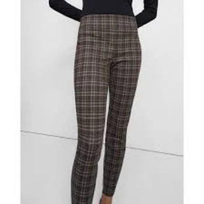 LOFT Brown Plaid Skinny Pants, LP - Image 1 of 4