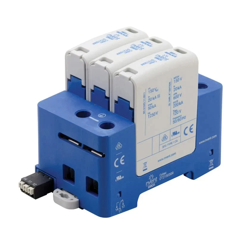 nVent Erico DT215030R DT2 DIN Rail Surge Protection Class II, 3+0 Mode, 120 V Un - Image 1 of 1