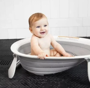 Boon Naked 2-Position Collapsible Baby Bathtub for Infants and Toddlers - Gray - Picture 1 of 13